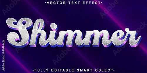 Εκτύπωση καμβά Purple Glitter Shiny Vector Fully Editable Smart Object Text Effect