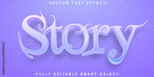 Purple Story Vector Fully Editable Smart Object Text Effect