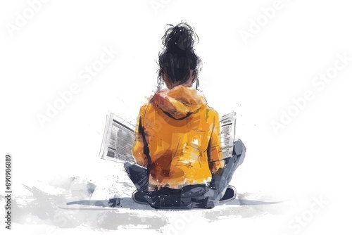 a person reading a newspaper