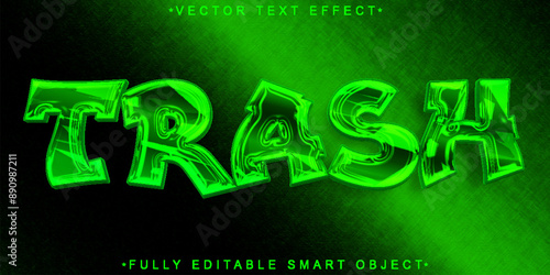 Green Trash Vector Fully Editable Smart Object Text Effect