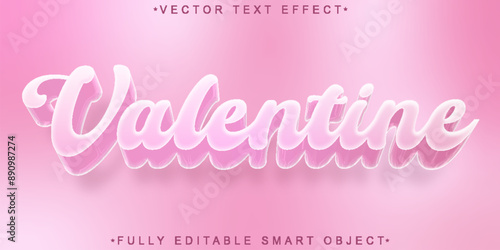 Pink Valentine Vector Fully Editable Smart Object Text Effect