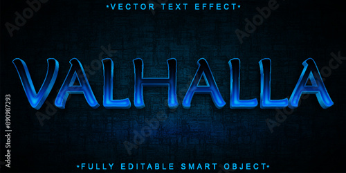 Valhalla Blue Viking Hell Vector Fully Editable Smart Object Text Effect