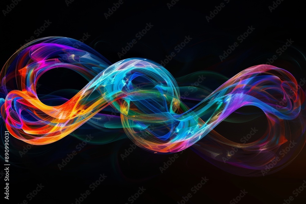 a highly creative, psychedelic infinity symbol on a completely black background a highly creative, psychedelic infinity symbol on a completely black background