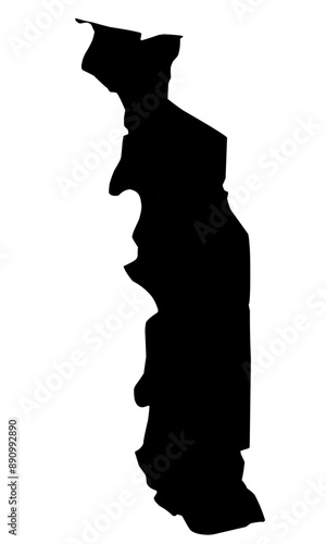 togo map silhouette on transparent background