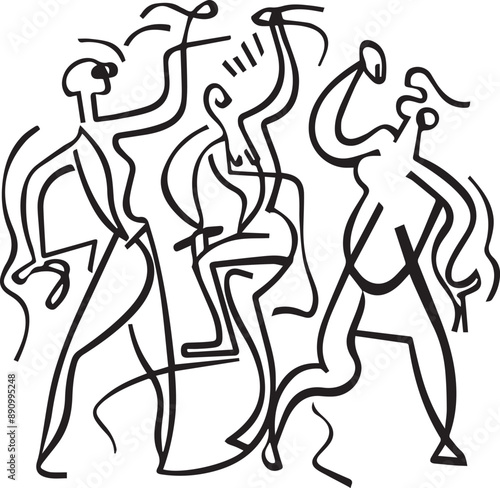 Abstract Dancing Figures