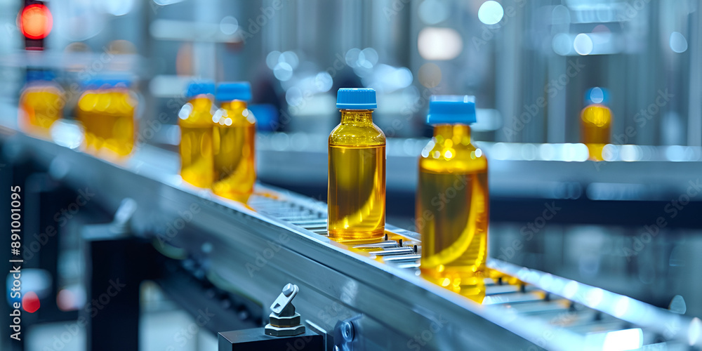 Automated Bottling Line in a Modern Factory | High-Efficiency Production in Industrial Bottling Automated Bottling Line in a Modern Factory | High-Efficiency Production in Industrial Bottling