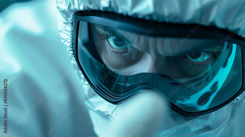 A futuristic detective using augmented reality glasses and forensic tools to uncover the hidden truth in a crime scene, technology blending with intuition A futuristic detective using augmented reality glasses and forensic tools to uncover the hidden truth in a crime scene, technology blending with intuition
