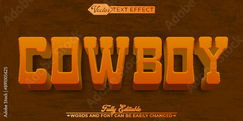  Red Worn Cowboy Vector Editable Text Effect Template