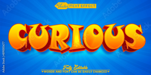 Cartoon Orange Curious Editable Text Effect Template