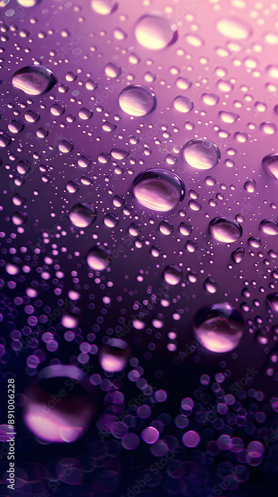 Close-up of water drops on purple surface Close-up of water drops on purple surface