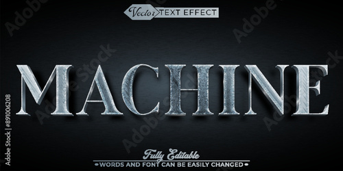 Silver Machine Vector Editable Text Effect Template