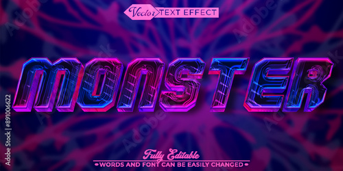 Monster Vector Editable Text Effect Template