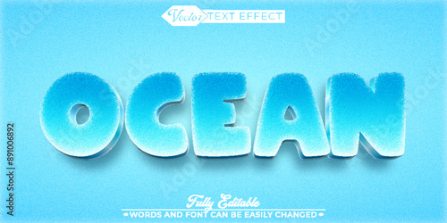 Blue Ocean Vector Editable Text Effect Template