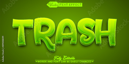 Trash Green Vector Editable Text Effect Template