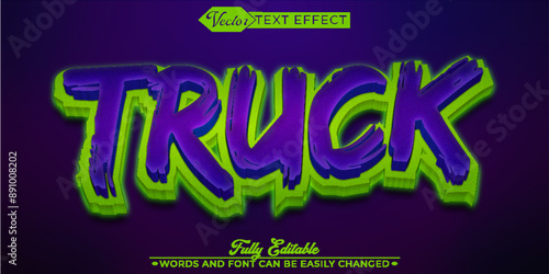 Truck Vector Editable Text Effect Template