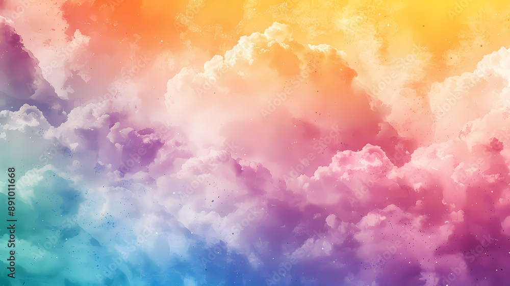 Vibrant rainbow-colored clouds blending seamlessly in a dreamy, whimsical sky. Vibrant rainbow-colored clouds blending seamlessly in a dreamy, whimsical sky.