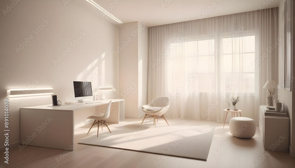 Fototapeta premium Photo interior modern design room 3d illustration