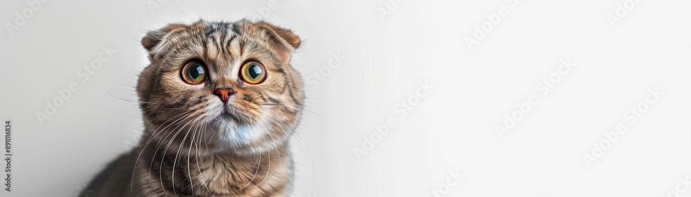 A Scottish Fold cat with a playful expression, digital painting, colorful and dynamic, isolated on white background A Scottish Fold cat with a playful expression, digital painting, colorful and dynamic, isolated on white background