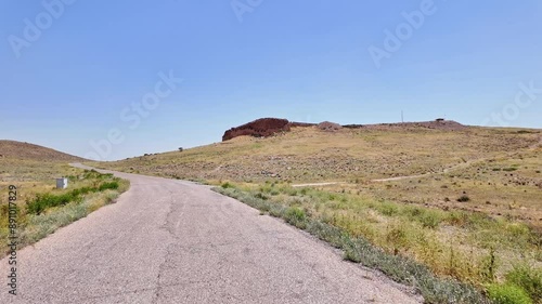 shiraz, fars province - iran - april 16 2023, Pasargadae World Heritage Site, Toll-e Takht hill or Tall-e Takht Fortification photo