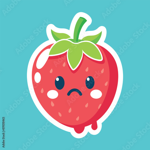 cute strawberry is sad.eps