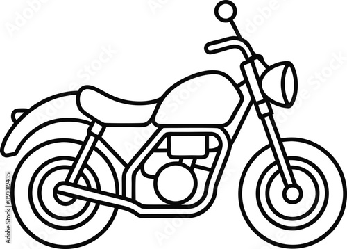 Motorbike Line Art Vector Illustration photo