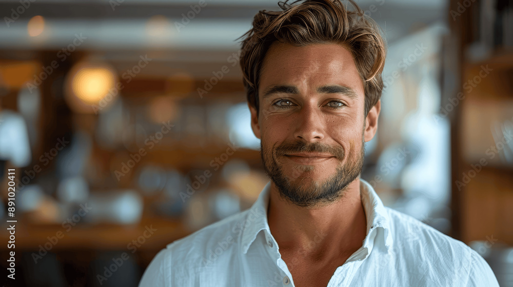 young handsome man smiling in white shirt standing in office professional business portrait young handsome man smiling in white shirt standing in office professional business portrait