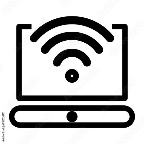 Technology information line icon. internet setting, internet connection icon.