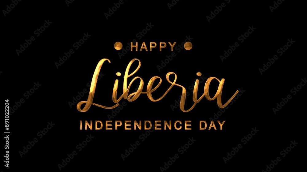 Happy Liberia Independence Day Text Animation on Gold Color. Great for Happy Liberia Independence Day Celebrations, for banner, social media feed wallpaper stories. Happy Liberia Independence Day Text Animation on Gold Color. Great for Happy Liberia Independence Day Celebrations, for banner, social media feed wallpaper stories.