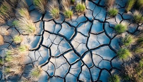 The land is dry and cracked due to the dry season, the land is rice fields, without water. Wallpaper. photo