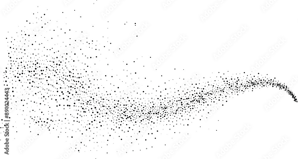 Fototapeta premium Wavy style halftone stipple pattern banner with spray effect