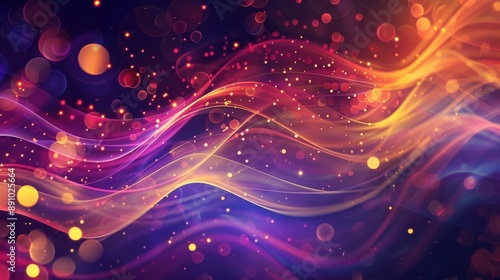 abstract wavy background with bokeh lights generated-ai