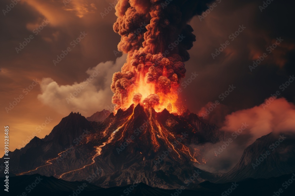 Fototapeta premium Volcanic Reverberations Symbolic Smoke and Fire.jpeg