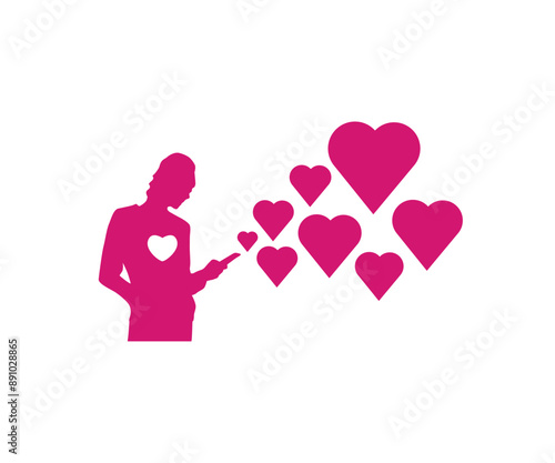 Person share love icon design template illustration