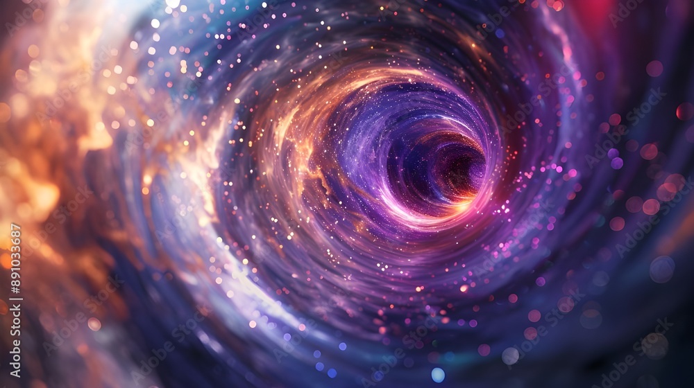 Abstract illustration image a flowing galaxy of colors and light. Generative AI Abstract illustration image a flowing galaxy of colors and light. Generative AI
