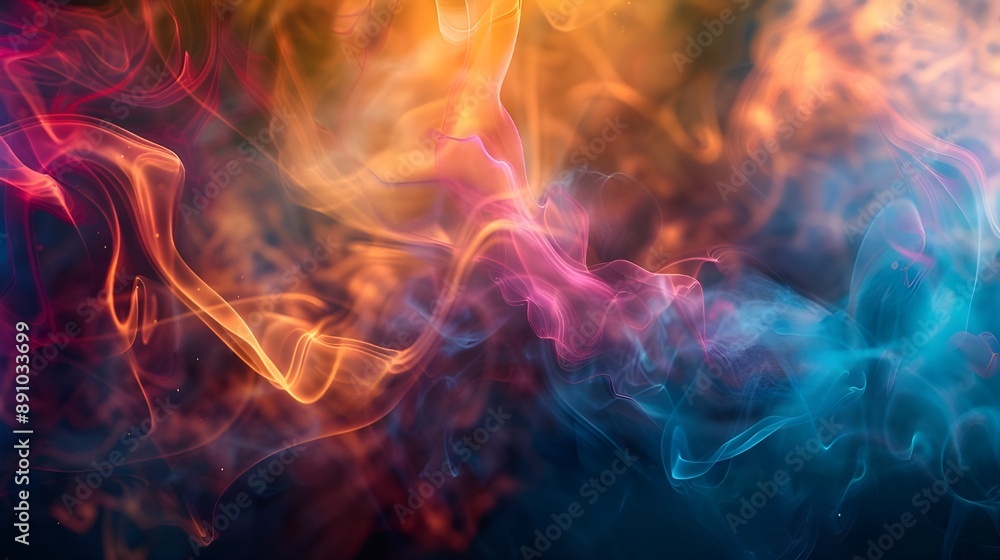 Obraz premium Abstract illustration image a smoke galaxy of colors and light. Generative AI