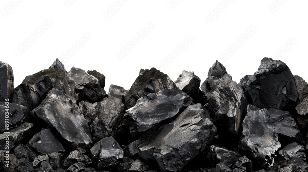 Black Coal Rock Pile, Isolated on Transparent Background Black Coal Rock Pile, Isolated on Transparent Background