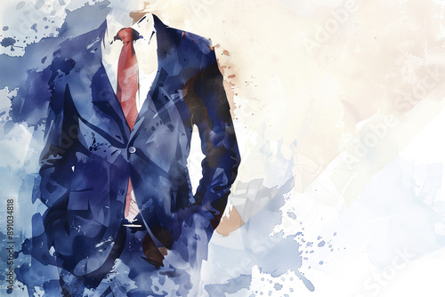 水彩画で描かれたビジネス動画のタイトル風イラスト