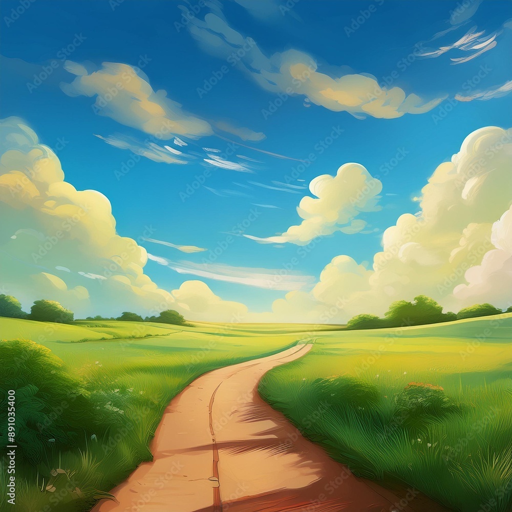 Fototapeta premium 맑은 여름하늘과 배경