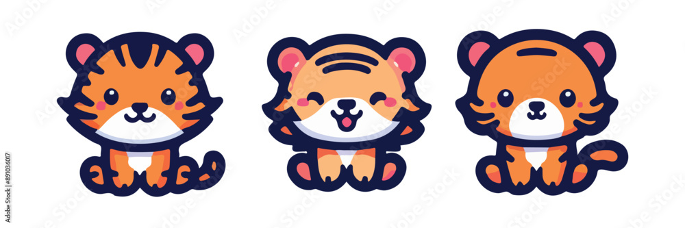Obraz premium cute tiger vector