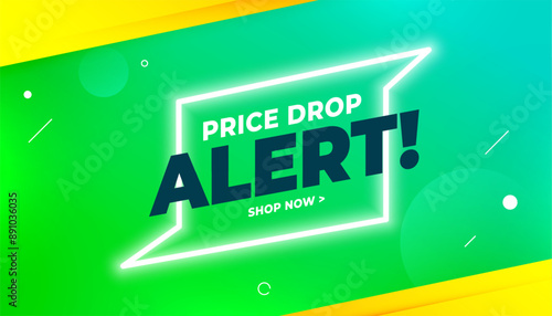 holiday special price drop alert banner with glowing neon effect