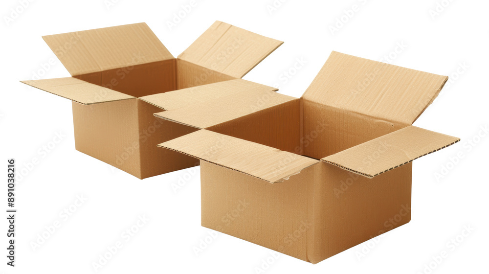Two Open Cardboard Boxes Ready for Packaging Two Open Cardboard Boxes Ready for Packaging
