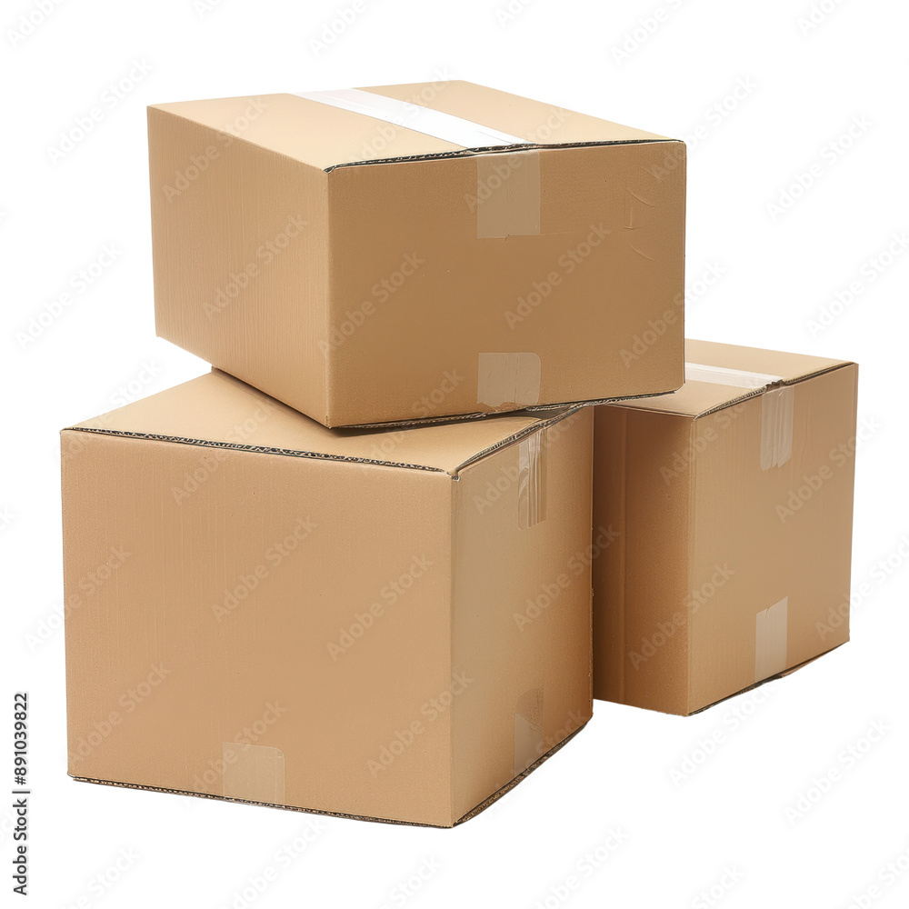 Stack of Three Cardboard Boxes Stack of Three Cardboard Boxes