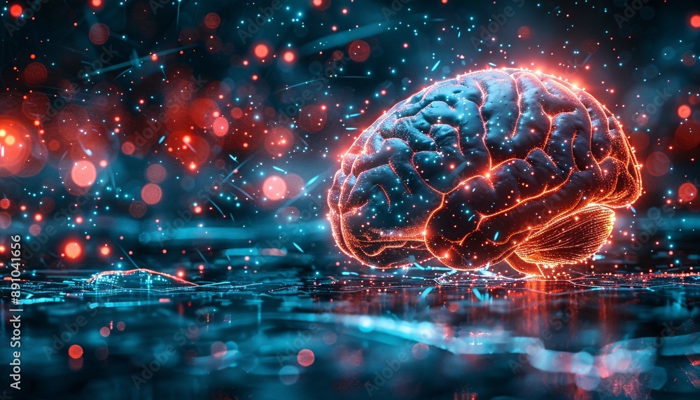 Transparent brain structure. Transparent brain structure.