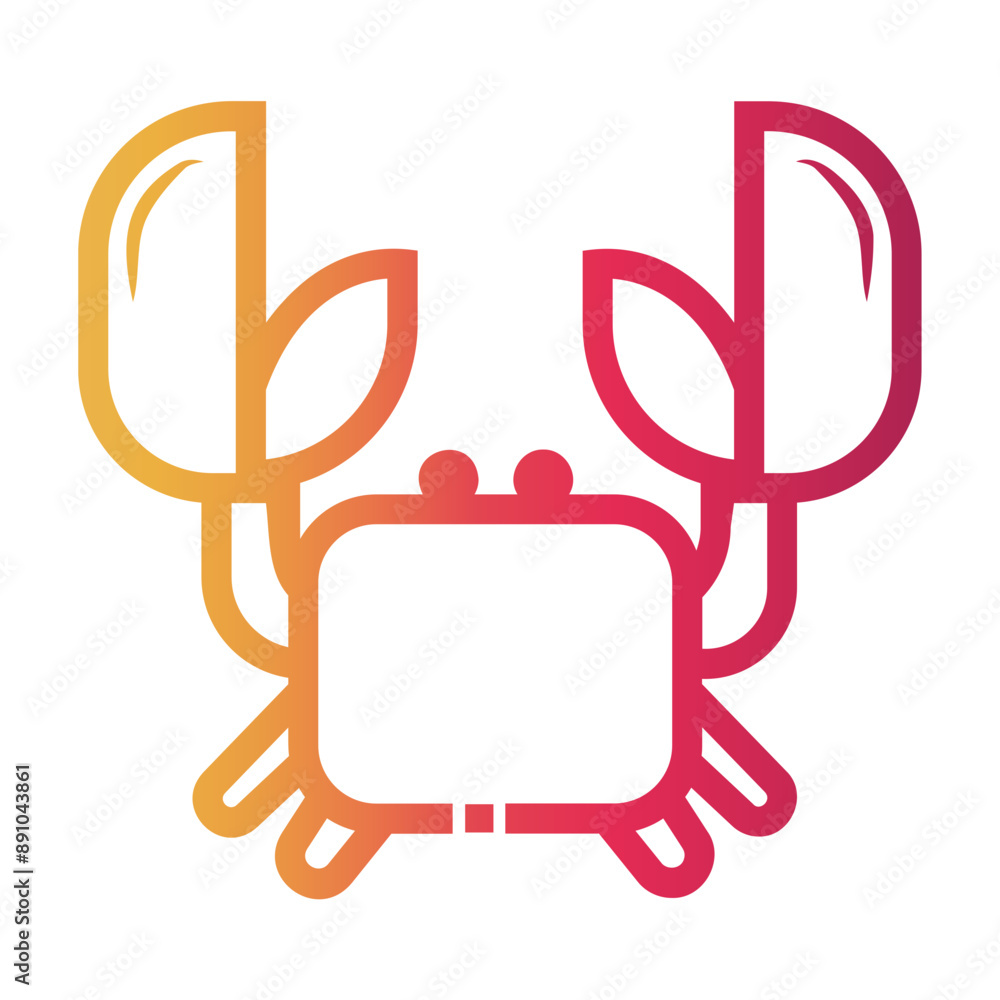 crab Line Gradient Icon