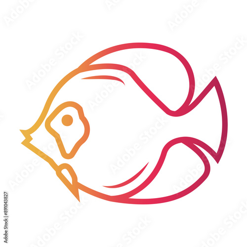 tropical fish Line Gradient Icon