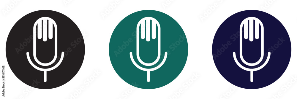 Microphone Icons set. variant microphone icon. Karaoke mic. Podcast microphone. web and mobile icons. vector illustration Microphone Icons set. variant microphone icon. Karaoke mic. Podcast microphone. web and mobile icons. vector illustration