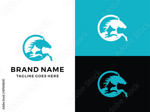 horse dog and cat logo silhouette vector template 