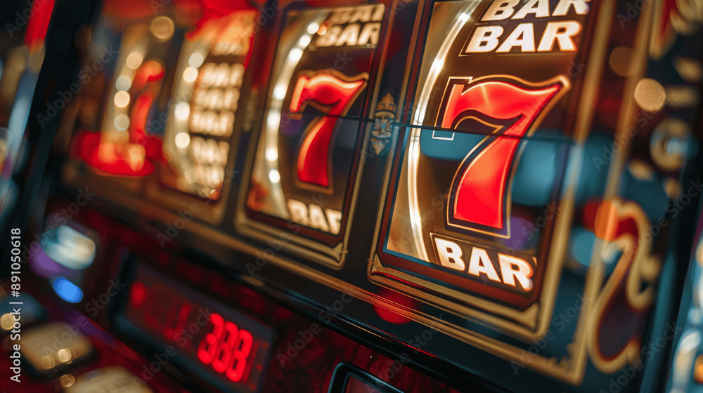Close-up Slot Machine Casino Background Wide Angle Close-up Slot Machine Casino Background Wide Angle