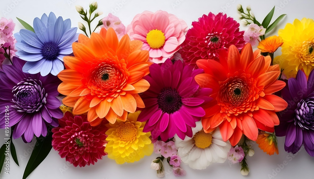A vibrant bouquet of colorful asters brings summer's beauty indoors A vibrant bouquet of colorful asters brings summer's beauty indoors