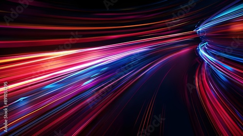 Vibrant Spectrum Abstract Light Trails in Motion Abstract Background